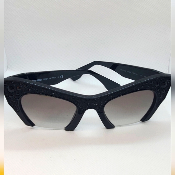 MIU MIU -RASOIR Rock Sunglasses Cat Eye with black rhinestones-Frame and lens - Picture 1 of 11